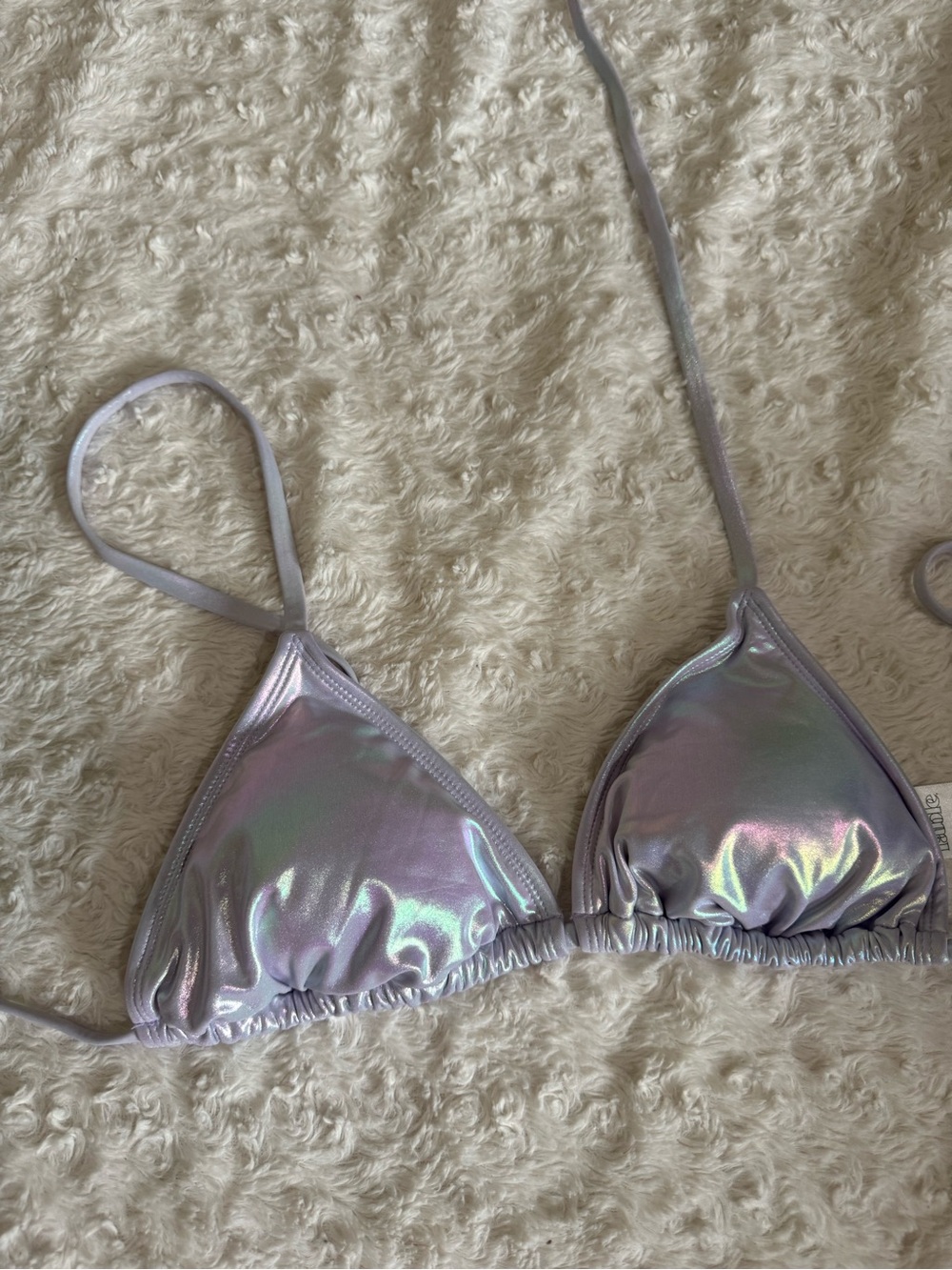 wild fable Iridescent Lavender-Silver Triangle Bandeau Top